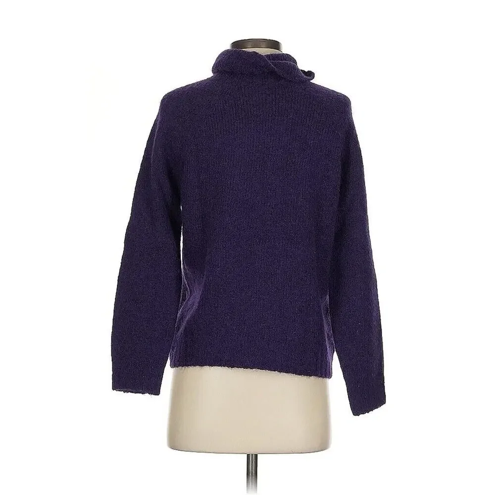 Plain Goods Alpaca Wool Blend Purple funnel neck Turtleneck Sweater S